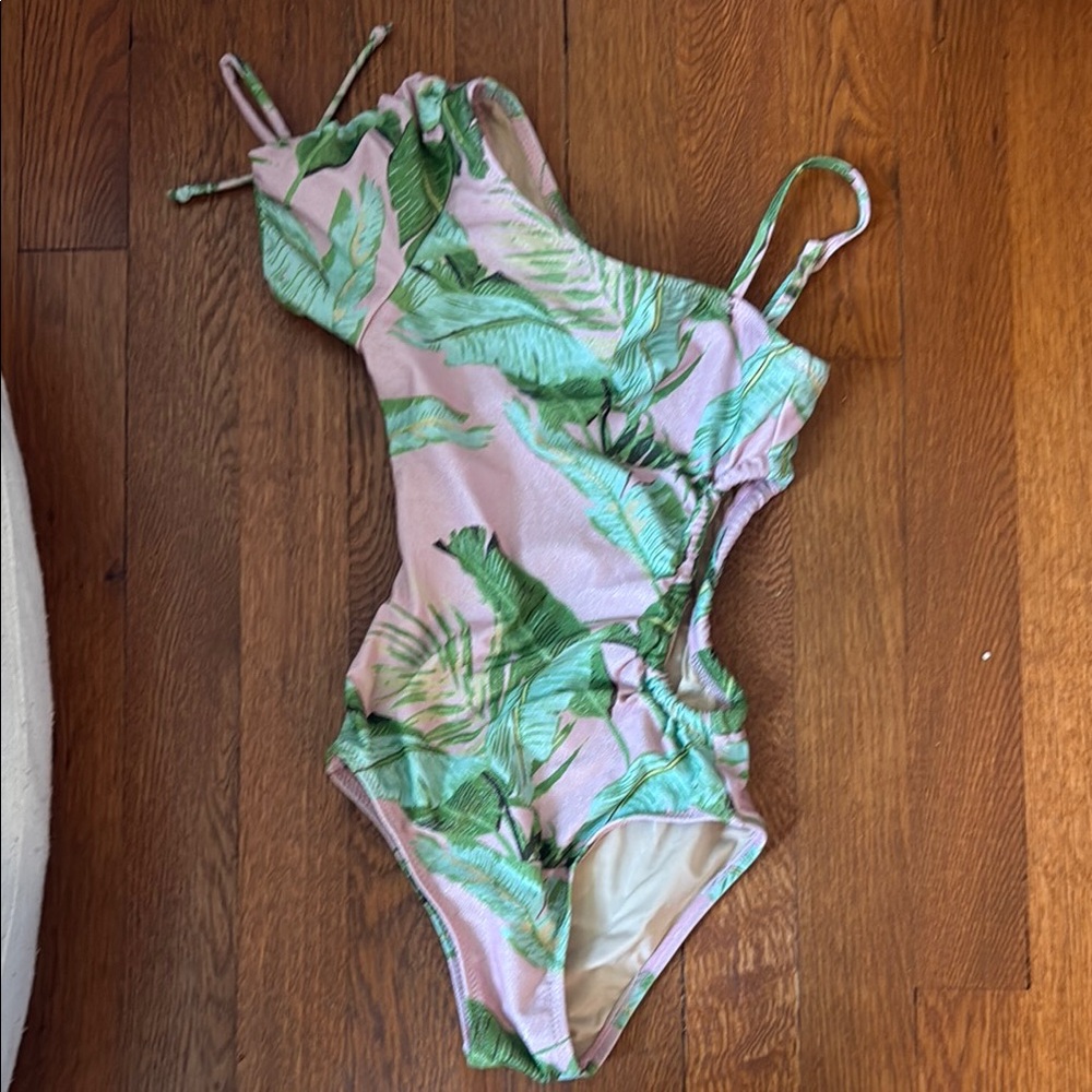 Shade Critters Tropical Leaf Kids Swim One Piece